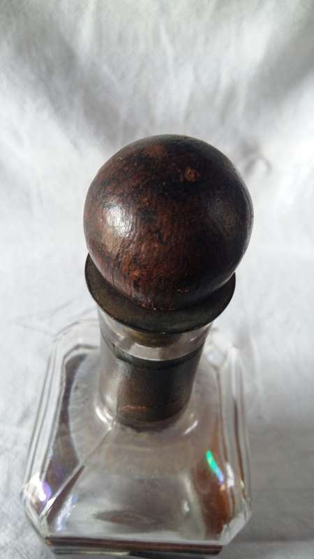 Leather wrapped vintage glass Decanter